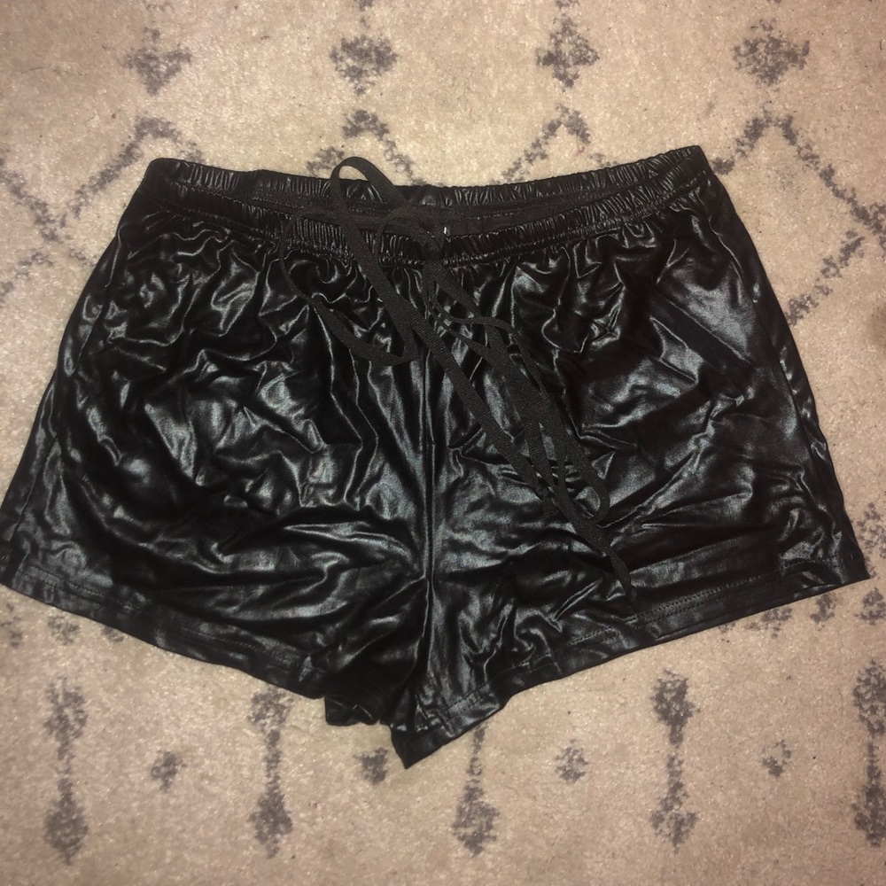 SHEIN faux leather shorts